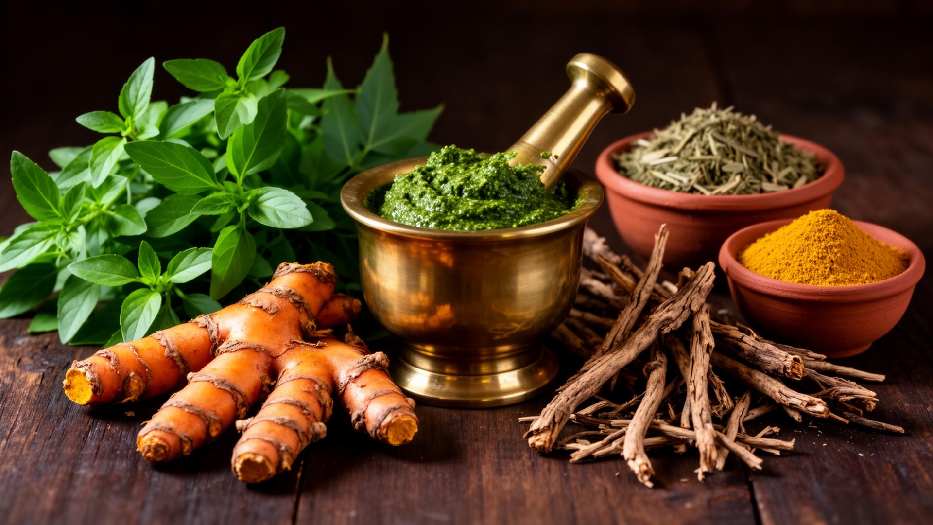 Traditional Ayurvedic herbs used in Ksharasutra preparation