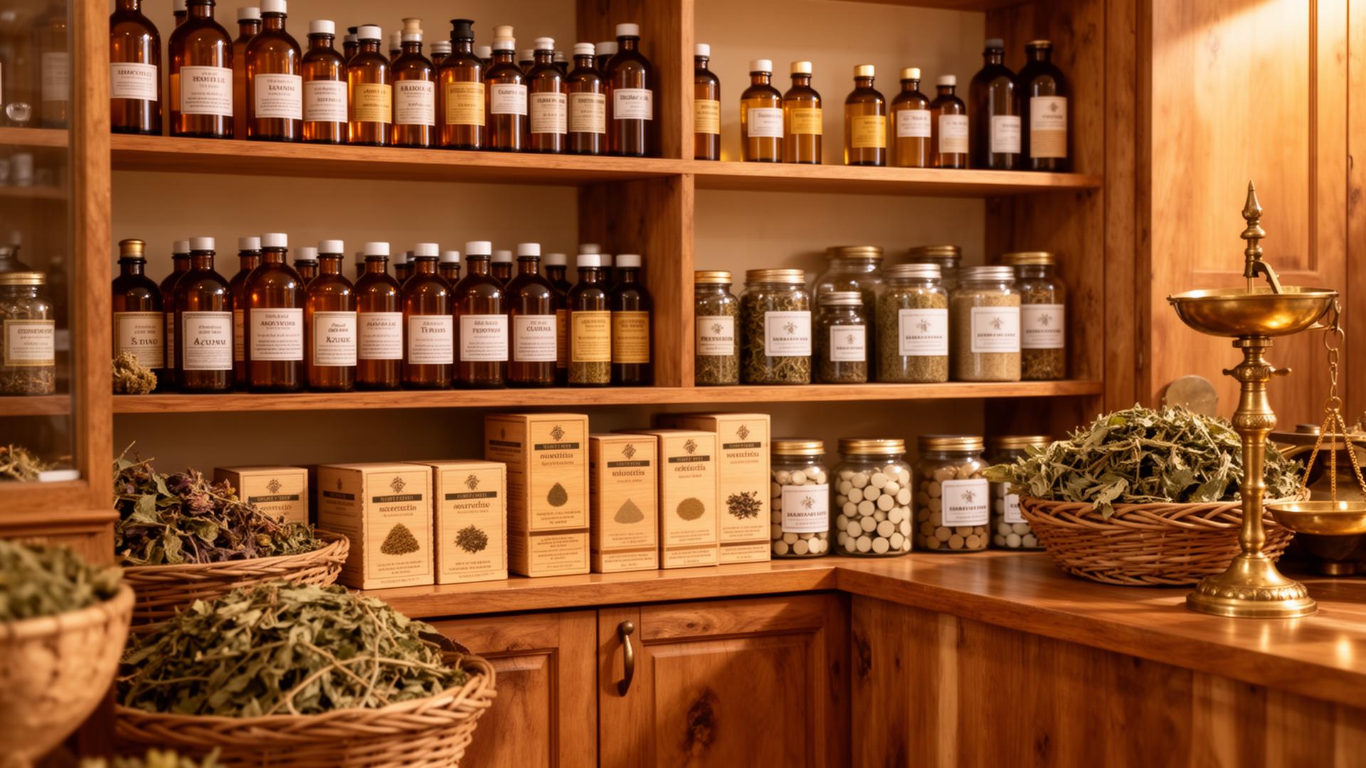 In-house Ayurvedic pharmacy at Rahmath Hospital