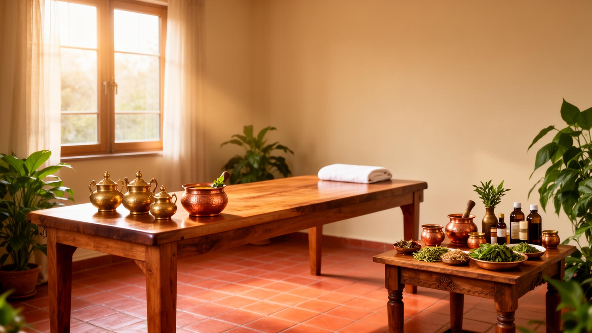 Panchakarma treatment room interior at Rahmath Ayurvedic Hospital, Bidar